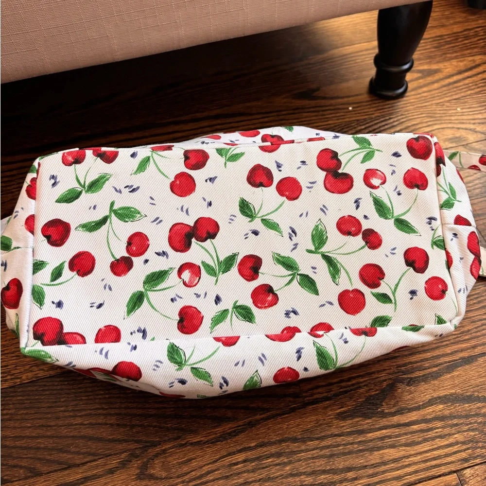 Signature Cherry Print Women's Small Tote Bag White